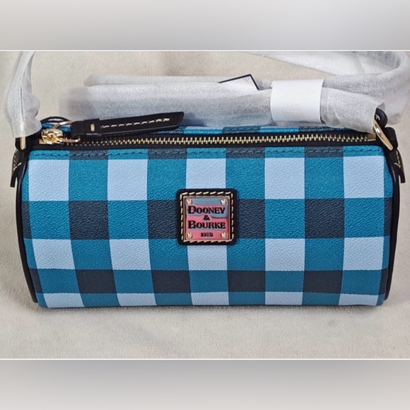 Dooney & Bourke Tucker Teal Buffy Plaid Clutch